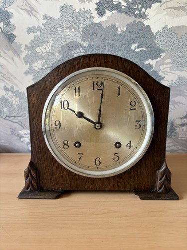 Vintage art deco wooden mantel - vintage,