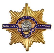 Vintage Old The British Legion Womens Section Standard Bearer's Enamel Cap Badge