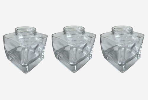 Square glass candle jars - x3, |