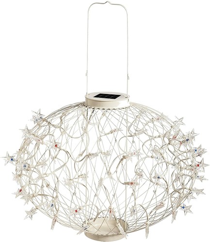 White solar garden lantern - white,