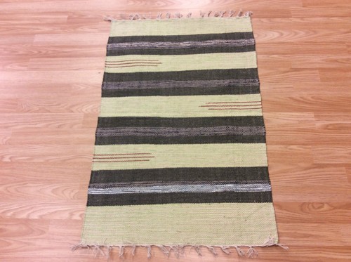 Striped green multi handloomed - multi,