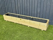 2 Layer Large Wooden Garden Decking Trough Planter Pot Box 2ft 3ft 4ft  5ft 6ft