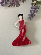 Lady Acrylic Brooch