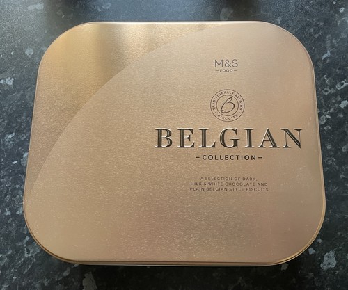 Empty belgian biscuit tin - belgian,