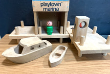 Rare 1969 Creative Playthings Playtown Marina, Vintage Wood Play set - Partial