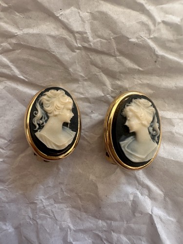 Vintage black cream cameo - vintage,