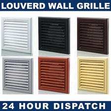 Plastic Fixed Blade Louvred Wall Grille Extractor Fan Cover Duct Vents 4" 5" 6"