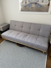Sofa Bed/Futon 3 Seater, Froya, Light Grey