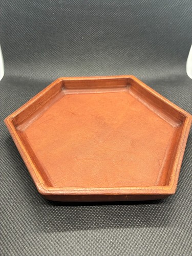 Handmade leather valet - leather, tray