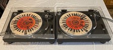 Boxed Pair Original Technics SL-1210 MK2 Turntables with Ltd Edition Slipmats