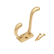 RETRO HAT AND COAT HOOK SOLID BRASS FINISHED IN POLISHED BRASS