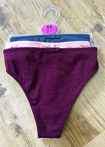 Ladies cotton thong knickers - thong,