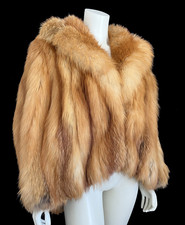 RED FOX Fur Cape, Brown Real