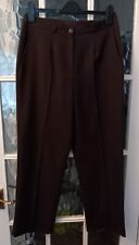 Bon Marche Ladies Trousers Dark Brown Front Fly Pockets Size 12