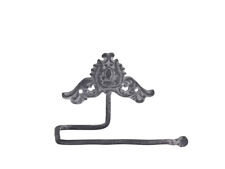 French Shabby Chic Grey Toilet Roll Holder Wall Mounted Iron Metal