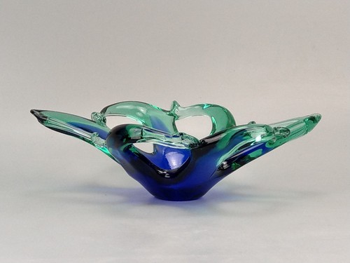 Blue green art glass - green,