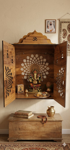 60x35x20cm wooden mandir - wooden,