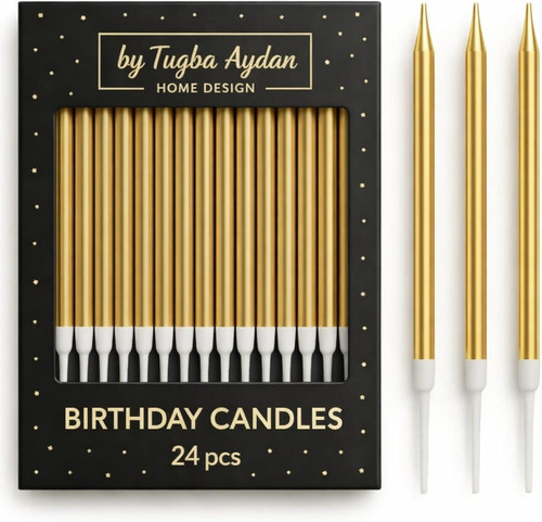 Gold birthday candles 24 - gold,