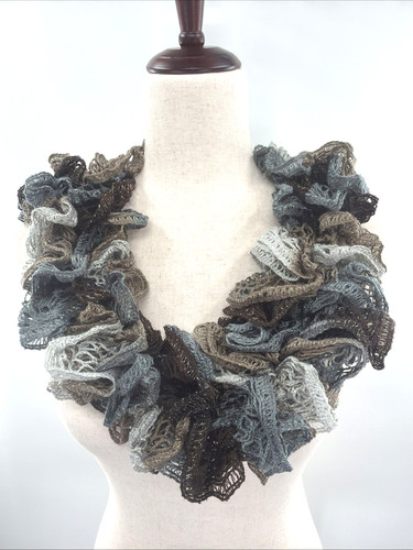 Handmade ruffle yarn scarf - yarn,