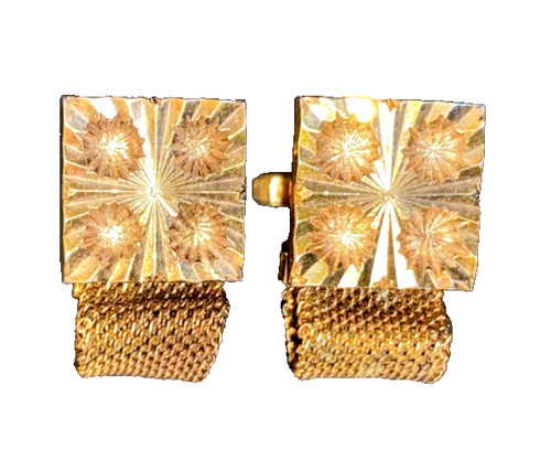 Vintage mesh wrap cufflinks - vintage,
