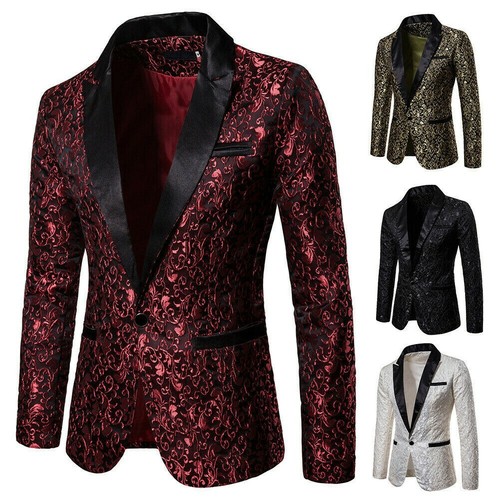 Men floral brocade embroidered - floral,
