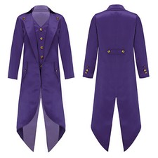 UK Kids Boys Girls Halloween Costume Vintage Tailcoat Jacket Frock Coat Dress Up