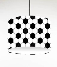 FOOTBALL bw lge CEILING DRUM LIGHT SHADE / TABLE LAMPSHADE 3 SIZES
