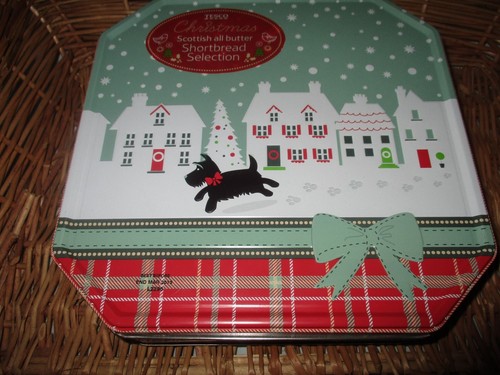 Shortbread empty christmas tin - empty,