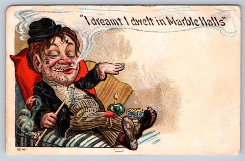 Opium smoker with - smoker, pipe