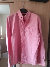 Ben Sherman Mens Shirt Medium Salmon/Pink