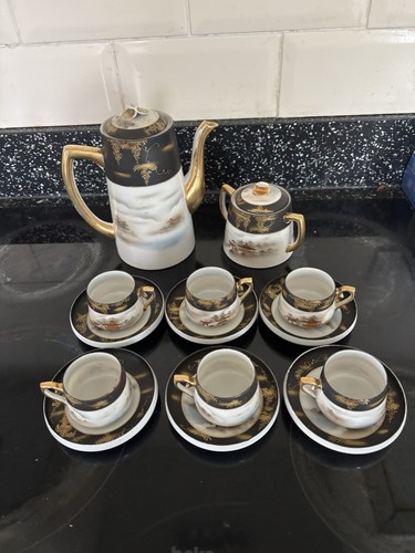 Japanese eggshell coffee set - japanese,