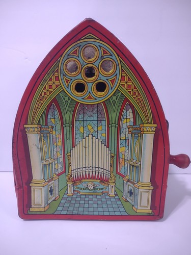 Vtg chein tin litho church - vtg, j.