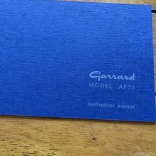 Garrard Model AP 76 Instruction Manual for Turntable Record