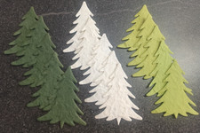 Christmas Crafts - x15 Textured Paper Trees embellishments junk scrapbook cards