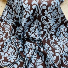 Duck Egg DAMASK Brown Curtain