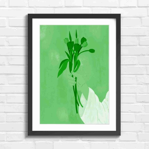 Hand holding tulips - holding,