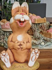 Moorcraft Design Vintage Bunny Figurines Hand Painted, Made in England Rufus