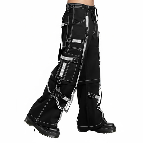 Men black gothic cargo pants - men's,