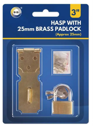 Hasp with brass padlock - with,
