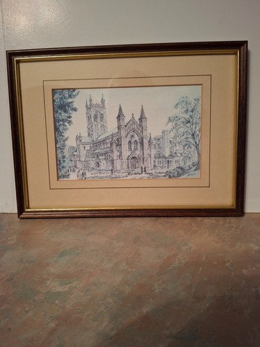 Framed watercolour print - , of