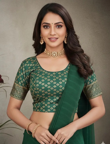 Green indian saree blouse - indian,