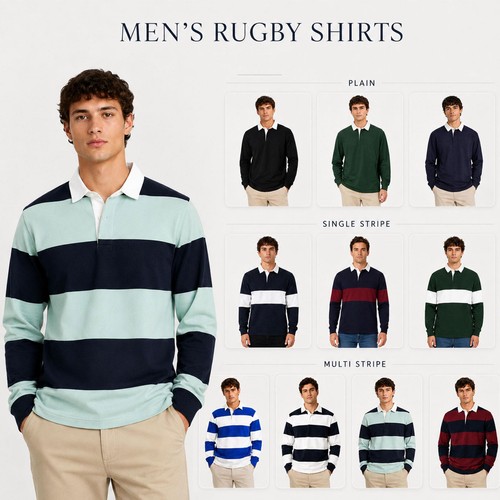 Mens rugby shirt - long, sleeve