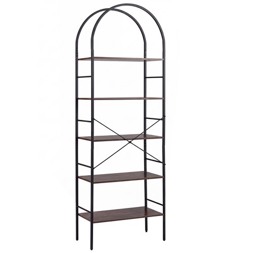 Tier arched bookcase with - 5-tier,
