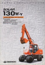 Daewoo "Solar 130W-V" Wheeled Hydraulic Excavator Brochure Leaflet