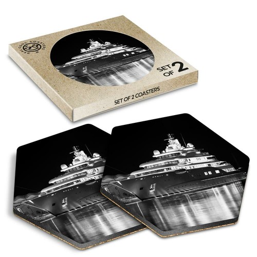 Hexagon coasters bw - hexagon,