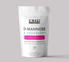 D-Mannose & Cranberry 1000mg Capsules - Cystitis Relief, UTI and Bladder Support