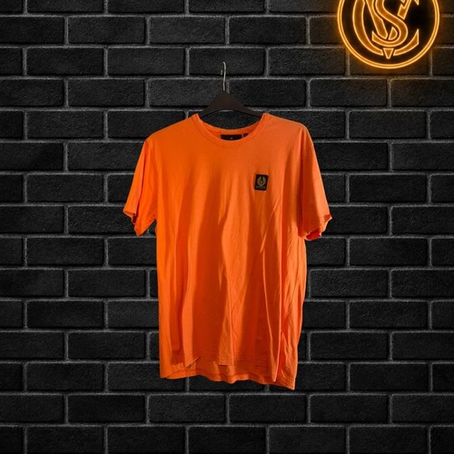 Belstaff orange logo shirt - belstaff, t-shirt