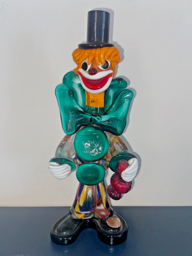 Glass clown vintage coloured - clown,