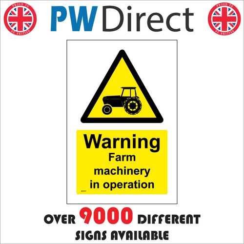 Sign warning farm machinery - sign, in
