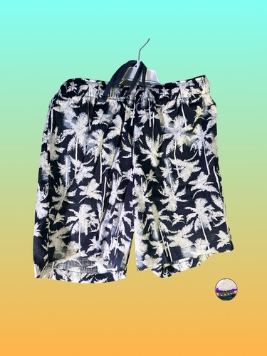 Dark navy white - dark, palm